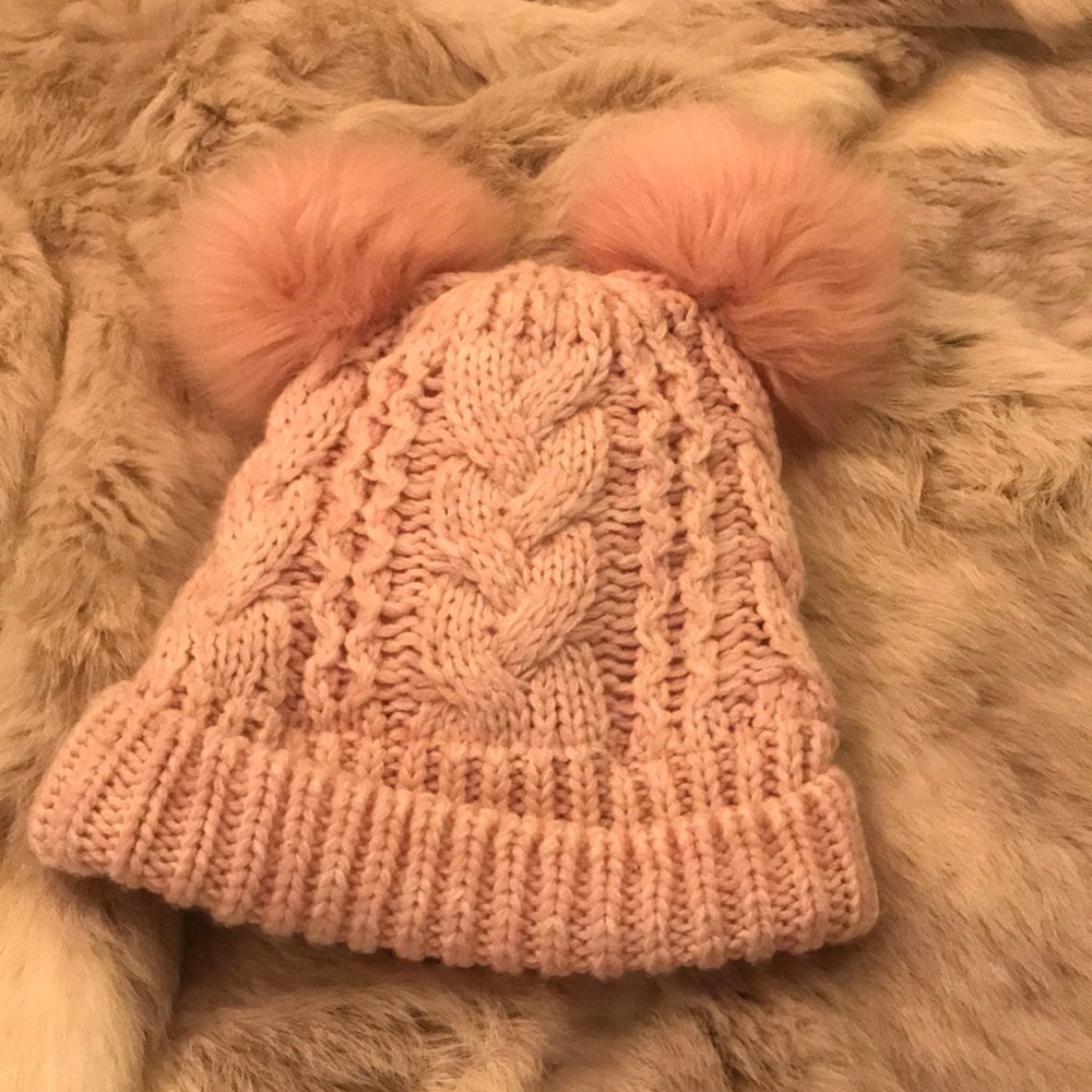 Baby Gap Pink Cable-Knit Pom Beanie & Mittens